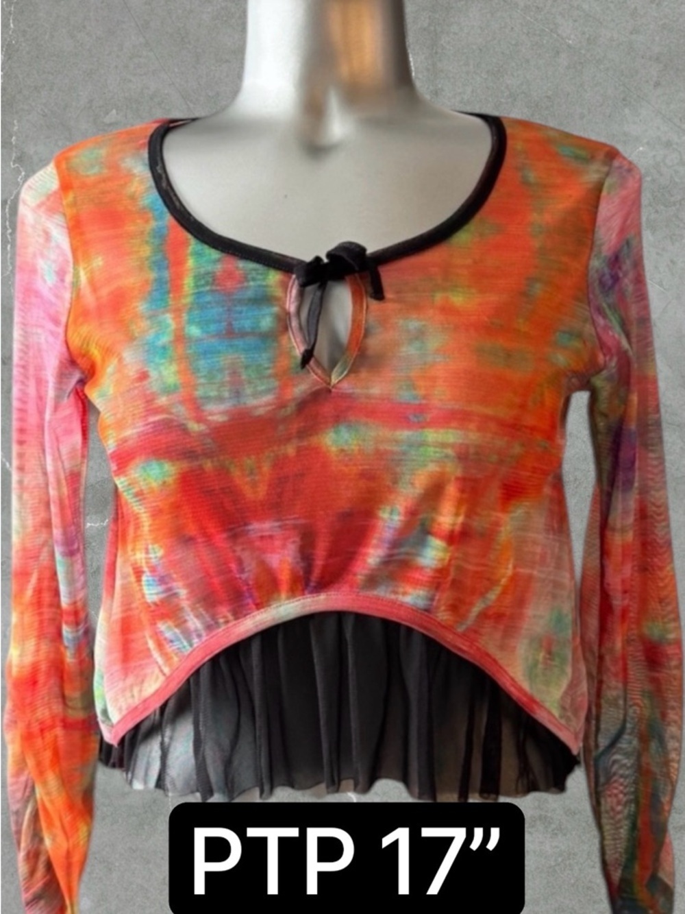 $10 Add-on | Vibrant Multicolour Crop Top with Black Trim